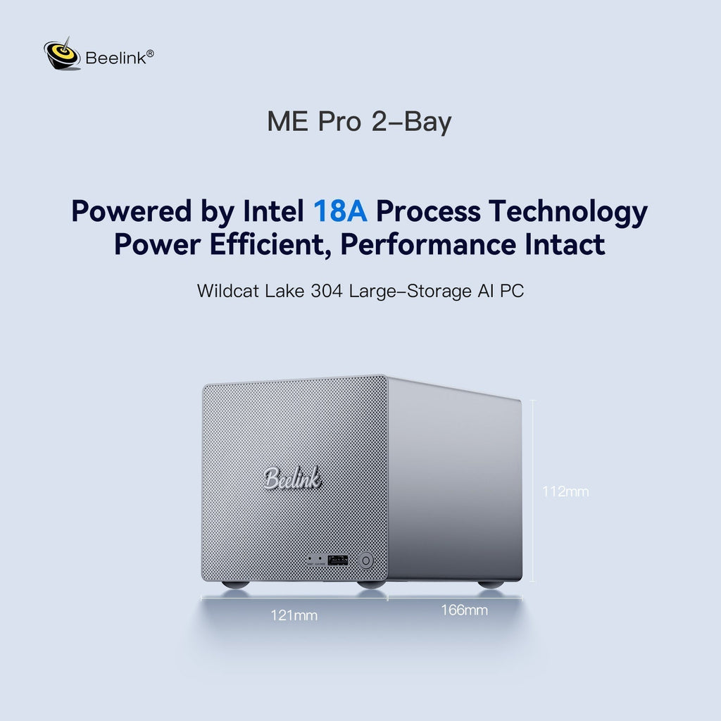 Beelink ME Pro 2-Bay  AI NAS Mini PC  Intel® Wildcat Lake 304 - Image 2
