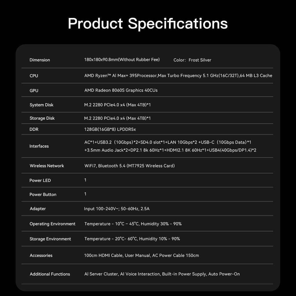 Beelink GTR9 Pro AMD Ryzen™ AI Max+ 395 Processor (OpenClaw & Local LLM Pre-installed)