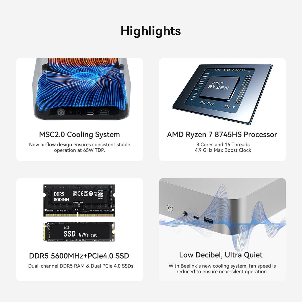 Beelink SER8 AMD Ryzen™ 7 8745HS